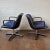 Mid-century modern Charles Pollock for Knoll International executive swivel chairs with cobalt blue tweed original...