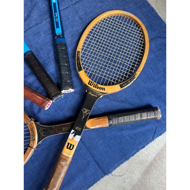 Up for consideration is a beautiful vintage collection of Wilson tennis rackets that include: Chris Evert Champion model,...