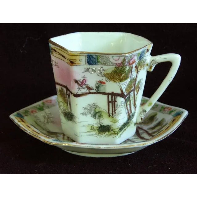 1900 - 1909 Antique Japanese Kutani Porcelain Tea Set- 8 Pieces For Sale - Image 5 of 7