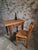 Brown Antique French Worktable and Bistro Chair, 1900s and 1950, Set of 2 For Sale - Image 8 of 18