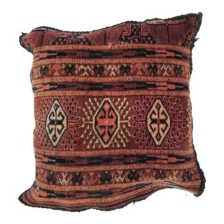 Pillow W/Antique Persian Rug Fragment,1'4" X 1'4" For Sale
