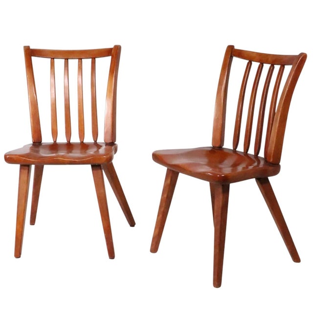 Mid 20th Century Set of Eight Cushman Colonial Maple Dining Chairs For Sale - Image 14 of 15