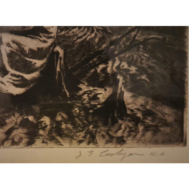 Realism John Edward Costigan "Workers of the Soil" Signed Etching Pastoral Scene American Expressionism 1930s For Sale - Image 3 of 4