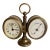 Antique Brass-Cased Desk Clock and Aneroid Barometer C. 1870 - Architectural and Twin-Dial Instrument For Sale
