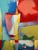 Yellow Modernist Original Painting “Still Life With Bottle & Flower”, Signed “Likhovid,” 2003 For Sale - Image 8 of 9