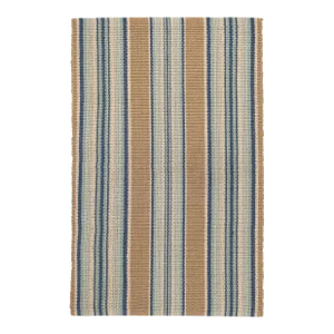 Dash & Albert by Annie Selke Blue Heron Stripe Woven Cotton Rug, 2' x 3'