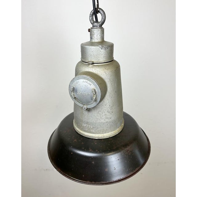 Black Italian Industrial Black Enamel Cage Pendant Light from Cortem Milano, 1960s For Sale - Image 8 of 18