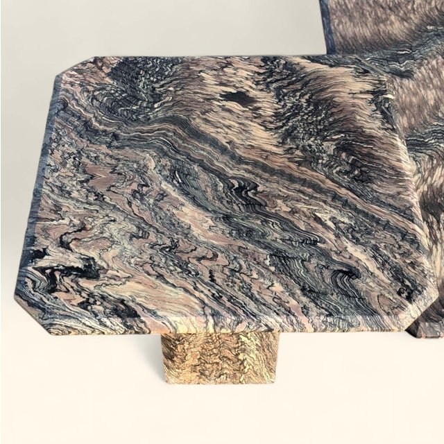Postmodern Italian Cipollino Ondulato Marble Side Table, 1970s–1980s For Sale - Image 14 of 18