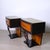Vintage Art Deco Style Bedside Tables in Briar Root and Glass Shelf, 1940s, Set of 2 For Sale - Image 4 of 18