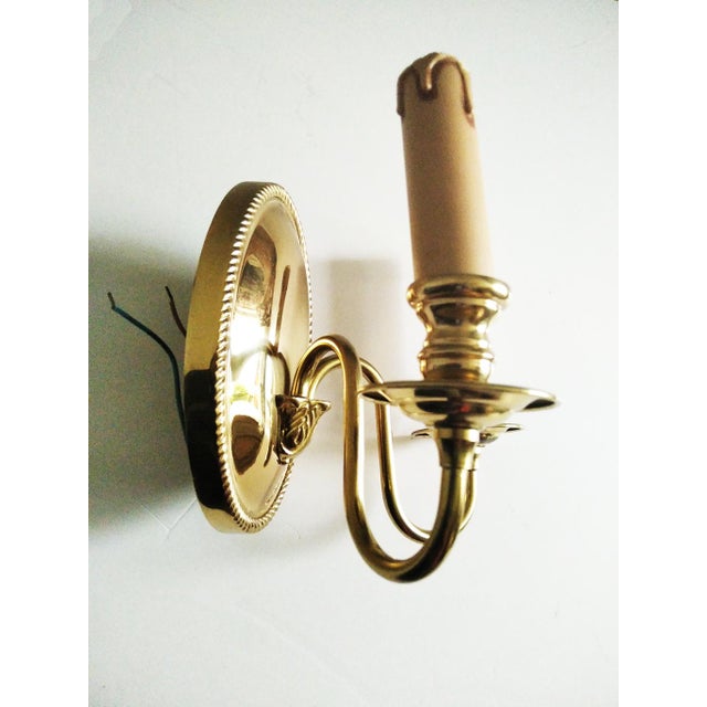 Louis XVI Brass Wall Lamps, 1950s, Set of 2 For Sale - Image 10 of 16