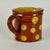 Antique 19th Century French Hand Painted Polkadot Pitcher in Caramel Brown, 4" H For Sale - Image 4 of 9