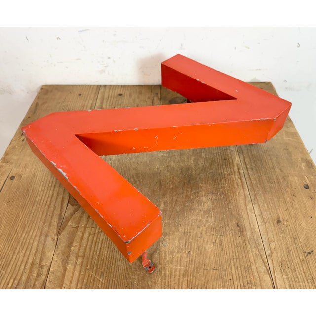 Red Vintage Red Iron Facade Letter Z, 1970s For Sale - Image 8 of 11