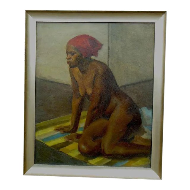 Original Signed Vintage Mid Century Oil On Canvas By Listed American Artist Virginia Goldberg For Sale