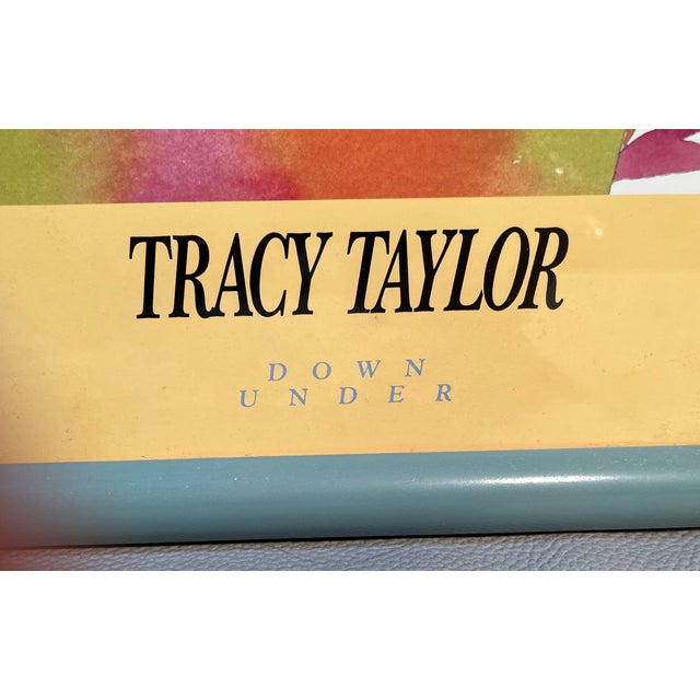Glass Coastal Art by Tracy Taylor Tropical Fish Down Under Offset Litho 40" High Framed For Sale - Image 7 of 8