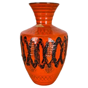 Orange Pottery Vase from Kreutz Ceramics, Germany, 1970s
