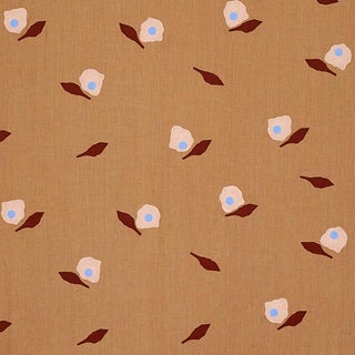 Schumacher X Caroline Z Hurley Aquinnah Hand Block Fabric in Camel For Sale