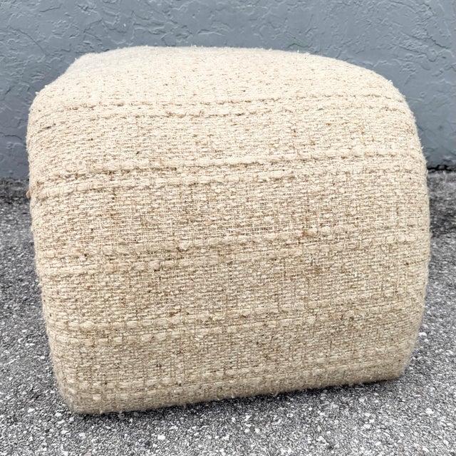 Postmodern Haitian Cotton Upholstered Flared Waterfall Bench For Sale In West Palm - Image 6 of 9