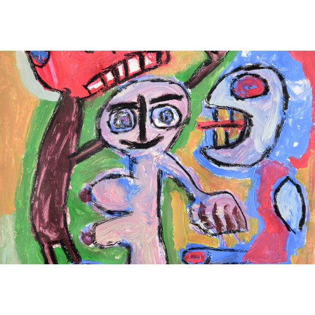 1990s Frank-Kirk Ehm-Marks, Nude, Bizarre Erotic Scene, 1991, Acrylic Painting on Board For Sale - Image 5 of 10