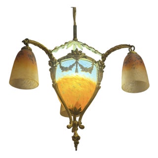 Antique French Art Deco Chandelier For Sale