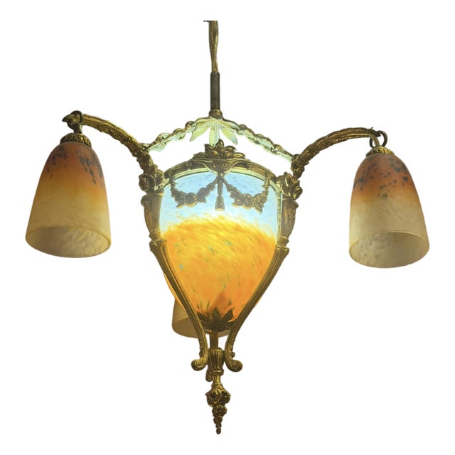 Antique French Art Deco Chandelier For Sale
