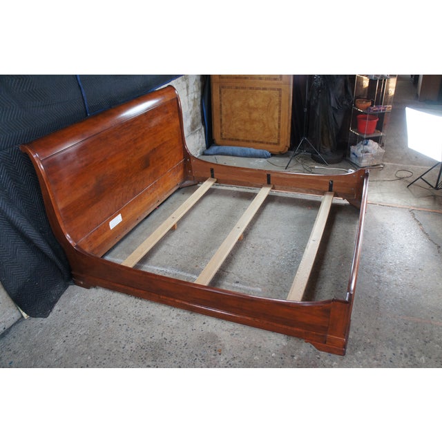 Stickley French Louis Philippe Style Solid Cherry Queen Size Sleigh Bed For Sale - Image 9 of 13