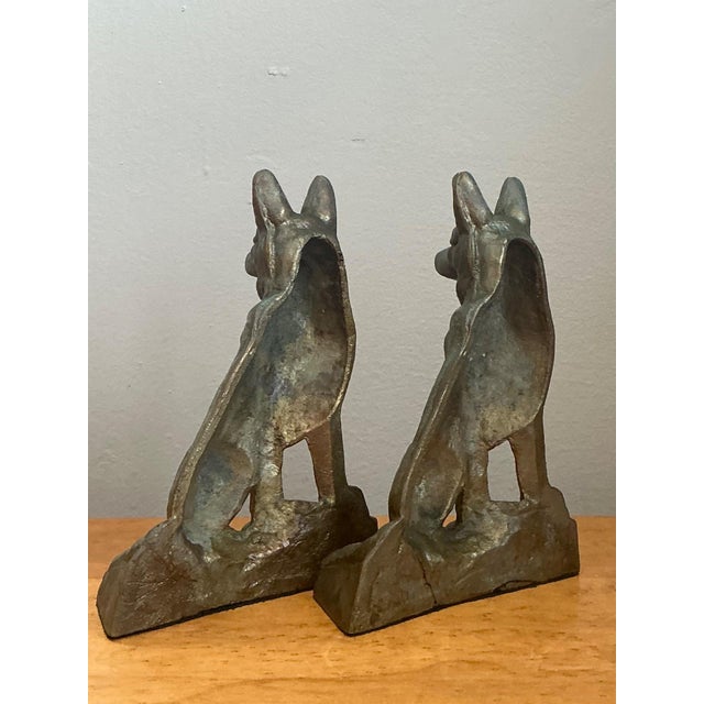Vintage Bronze Dog Bookends - A Pair For Sale - Image 14 of 16