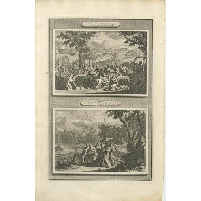 Pieter Mortier, Genesis & Exodus Scenes, 1700, Copper Engraving, Set of 6 For Sale - Image 4 of 10