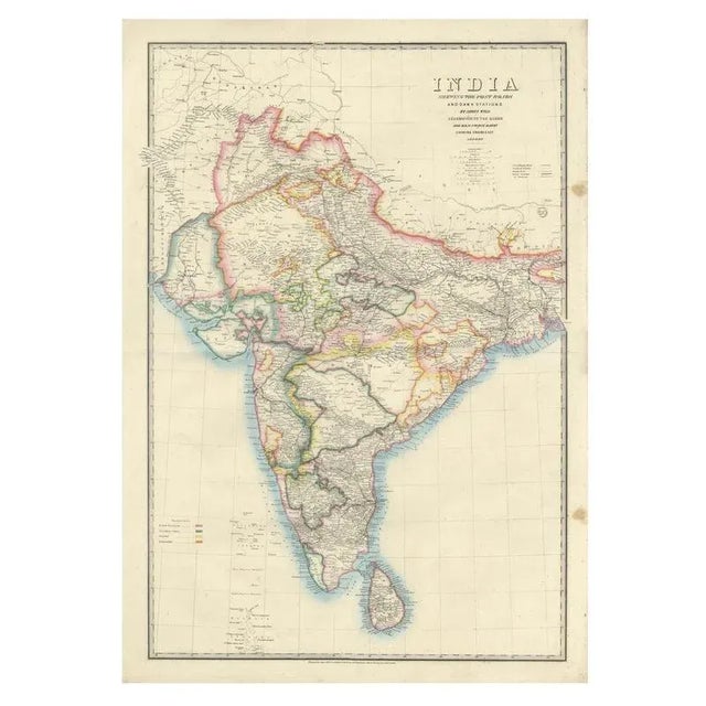 Large Antique Map of India Post Roads and Dak Stations by James Wyld, 1855 For Sale - Image 13 of 13