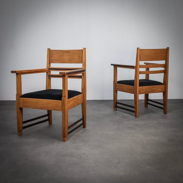 Vintage Dutch Art Deco Armchairs for L.O.V. Oosterbeek, 1930s, Set of 2 For Sale - Image 3 of 12