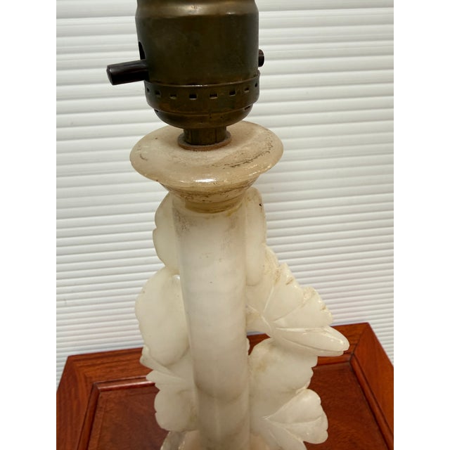 Vintage Carved Italian Alabaster Table Lamp For Sale - Image 12 of 12