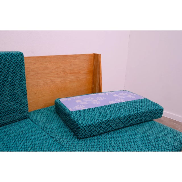 Wood Mid-Century Folding Sofa Bed from Drevotvar, Czechoslovakia, 1970s For Sale - Image 7 of 17