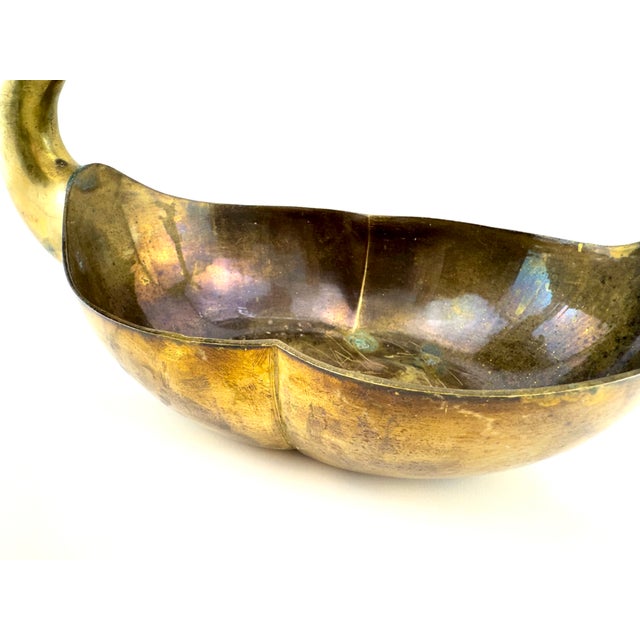 1960s Vintage Brass Double Swan Centerpiece Bowl For Sale - Image 5 of 10