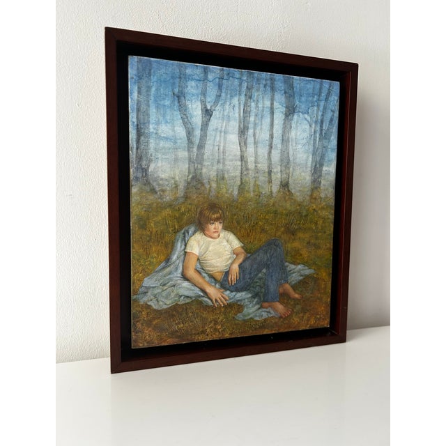 Late 20th Century Egg Tempera & Gold Leaf Painting on Wood “Nicholas” by Valeria Mariscal For Sale - Image 4 of 9