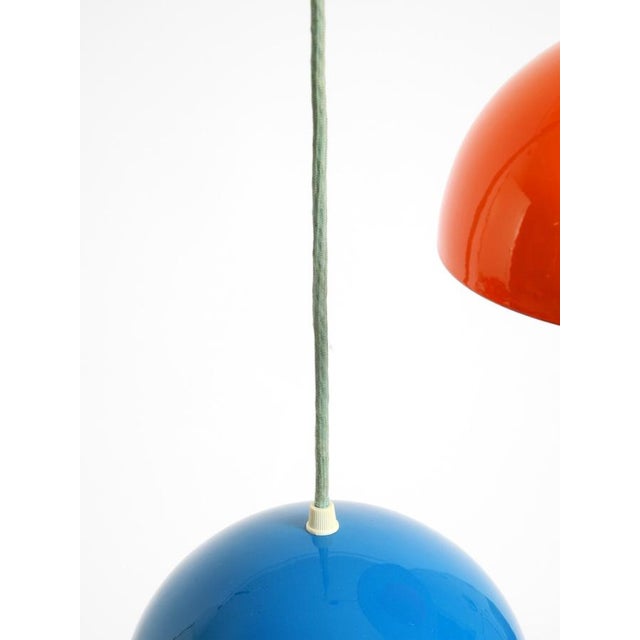 Enamelled Double Shade Flower Pot Pendant Lamp by Verner Panton for Louis Poulsen, Denmark, 1970s For Sale - Image 14 of 18