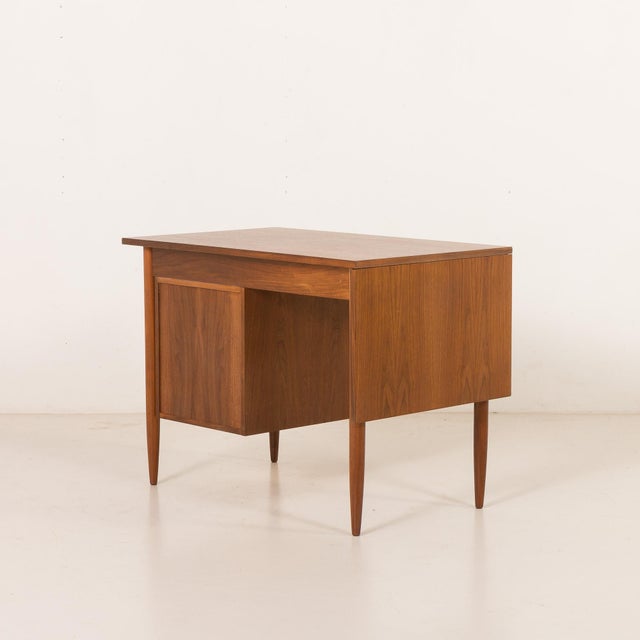 Brown Mid-Century Modern Teak Desk with Extension from Austvoll Møbelfabrikk, Norway, 1960s For Sale - Image 8 of 18