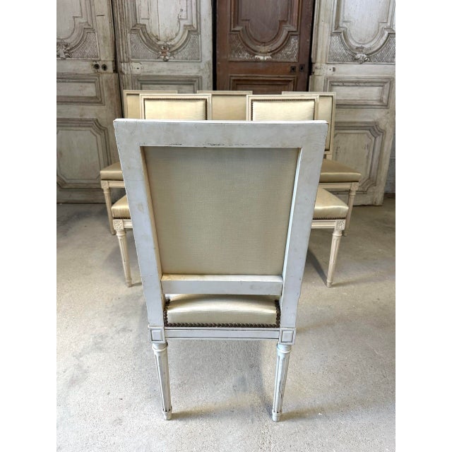 White Vintage Louis XVI Style Chairs, 1960, Set of 6 For Sale - Image 8 of 11