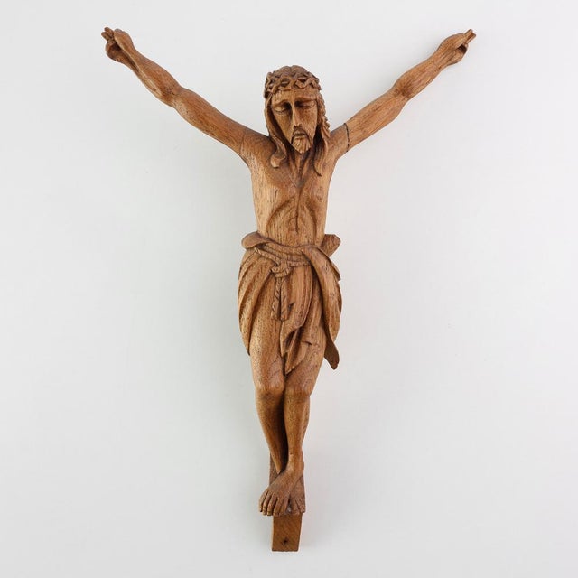 Late 19th Century Sculpted Oak Crucifix, Italy, 1800s For Sale - Image 14 of 14