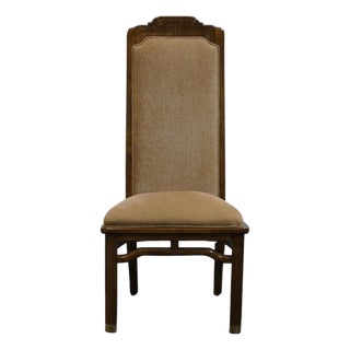 Bernhardt Furniture Solid Walnut Asian Chinoiserie Style Dining Side Chair For Sale