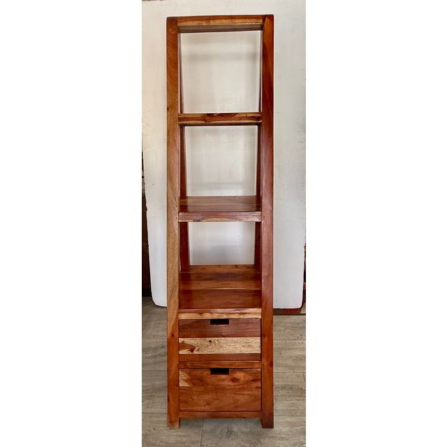 Sagebrook Home Teakwood Slanted Shelving 71” Tall | Chairish
