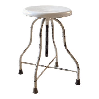 1920s Industrial Adjustable Steel Stool For Sale