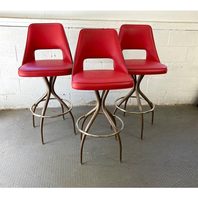 Vintage Mid Century Bar Stools Set of 3 Chairish