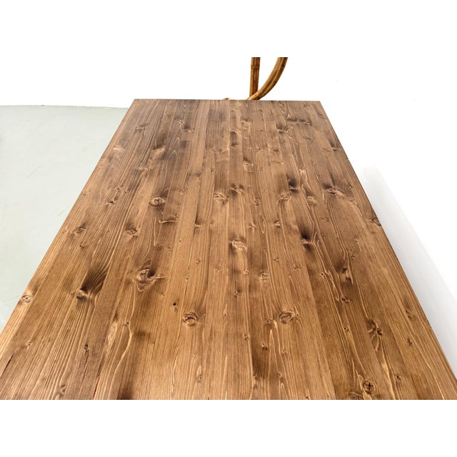 Small Vintage Farmhouse Table with Tapered Legs in Pine, 2010s For Sale - Image 11 of 15