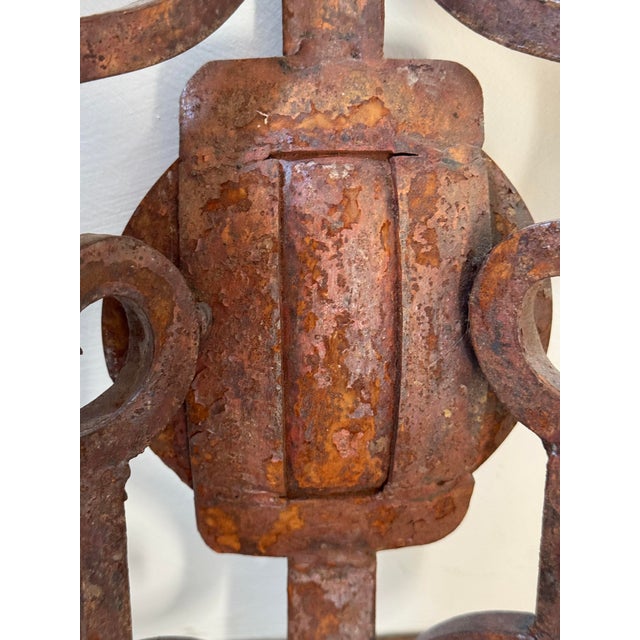 Metal 1960's Patinated Scroll Iron Wall Sconces - a Pair For Sale - Image 7 of 12