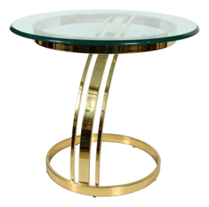 Mid Century Modern Brass and Glass Milo Baughman Style Side Table