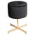 Stool with Brass Base and Black Velvet Upholstery, 1970s For Sale