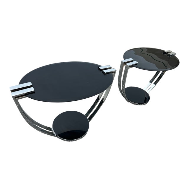 Oval Coffee Table With Glass Top and Base and Chromed Steel Supports For Sale