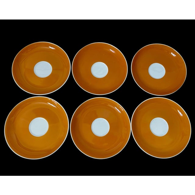 Ceramic Vintage Mid-Century Modern Rosenthal Studio Line Wolf Karnagel Punktal Gelber Design 6 Cups and Saucers For Sale - Image 7 of 11