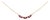 14K Yellow Gold Red Ruby and Diamond Trio Bar Line Necklace (I-J Color, SI2-I1 Clarity) - 18 inch For Sale