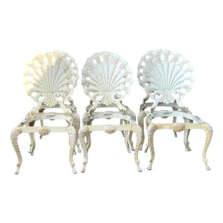 Vintage Cast Aluminum Shell Back Grotto Chairs - Set of 6 For Sale