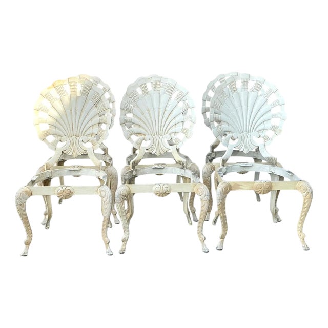 Vintage Cast Aluminum Shell Back Grotto Chairs - Set of 6 For Sale